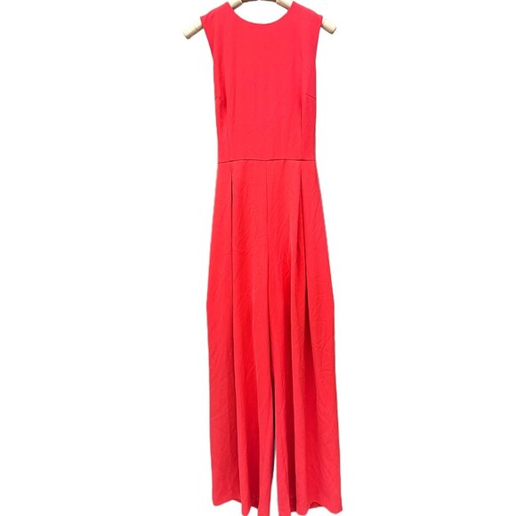 Antonio Milani MSRP $180 Wide Leg Jumpsuit Romper Flowy Sleeveless Red Medium - Picture 1 of 10